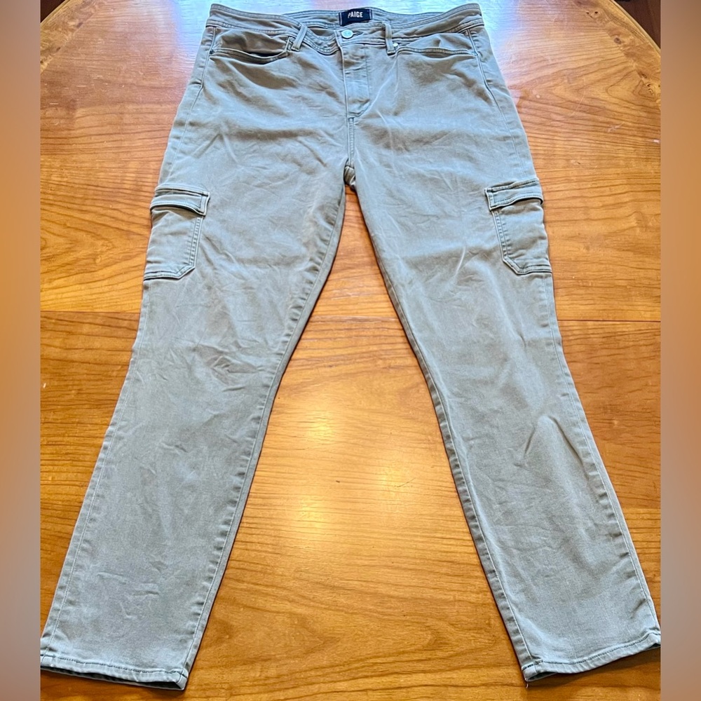 Paige Hoxton Ankle Skinny Pants w Pockets. Green, Women's 32 Evereve Great Cond